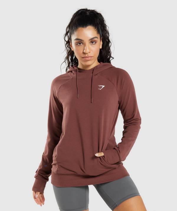 Damske Mikiny S Kapucňou Gymshark Training Ruzove Hnede | NA7369201